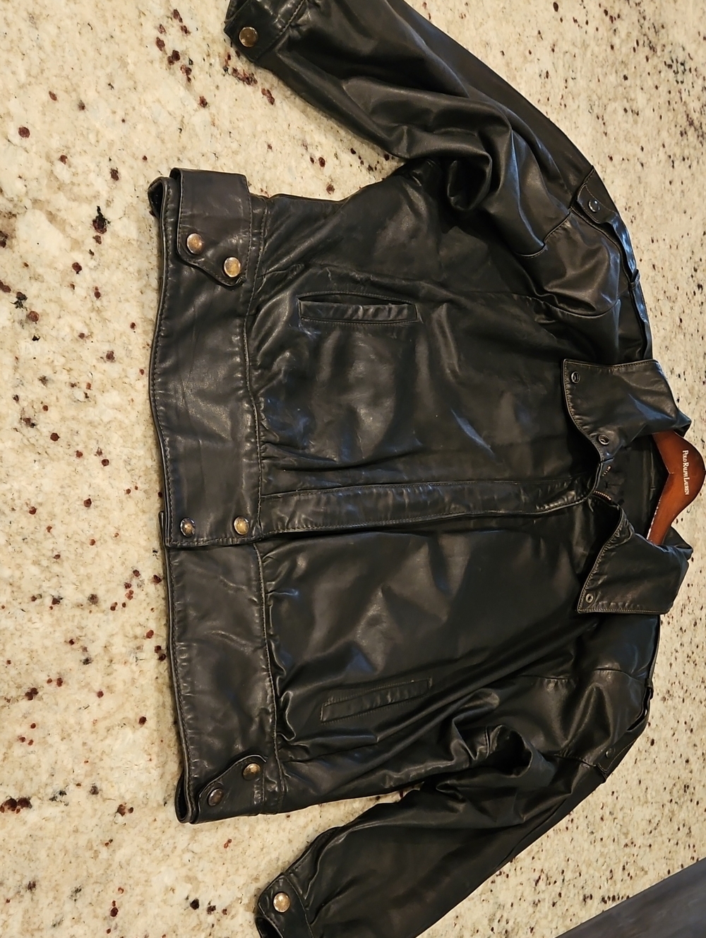 Women's Black Soft Leather Jacket - Classic 80s Oversized Style